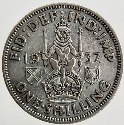 1937 George VI One Shilling Silver Coin | Fine Collectable Grade