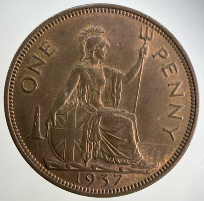 1937 George VI One Penny Coin | Very Fine Grade