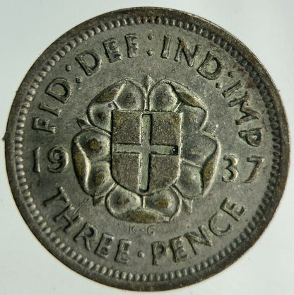1937 George VI Threepence Silver Coin | Fine Collectable Grade