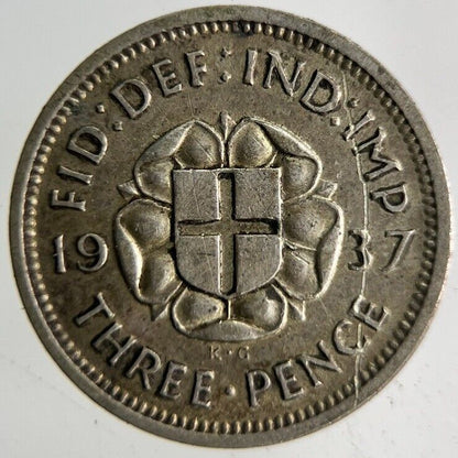 1937 George VI Threepence Silver Coin | Fine Collectable Grade