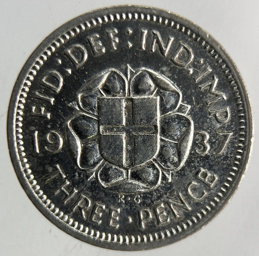 1937 George VI Threepence Silver Coin | Fine Collectable Grade
