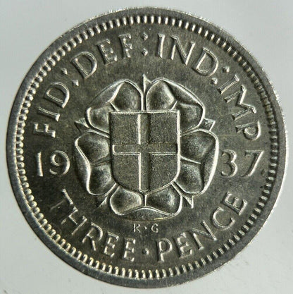 1937 George VI Threepence Silver Coin | Fine Collectable Grade