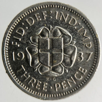1937 George VI Threepence Silver Coin | Fine Collectable Grade