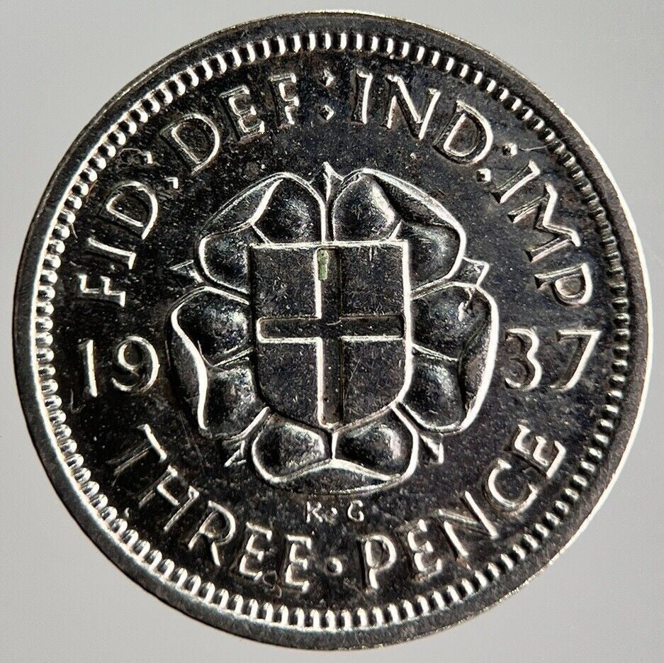 1937 George VI Threepence Silver Coin | Fine Collectable Grade | a4100