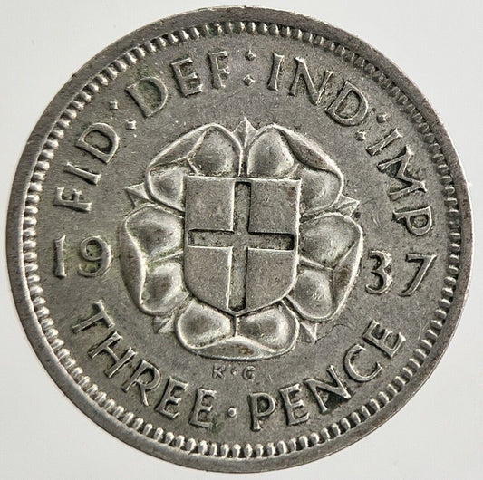 1937 George VI Threepence Silver Coin | Fine Collectable Grade