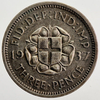 1937 George VI Threepence Silver Coin | Fine Collectable Grade | a5864