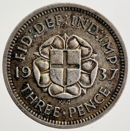 1937 George VI Threepence Silver Coin | Fine Collectable Grade | a5861
