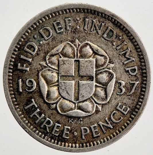 1937 George VI Threepence Silver Coin | Fine Collectable Grade | a5861