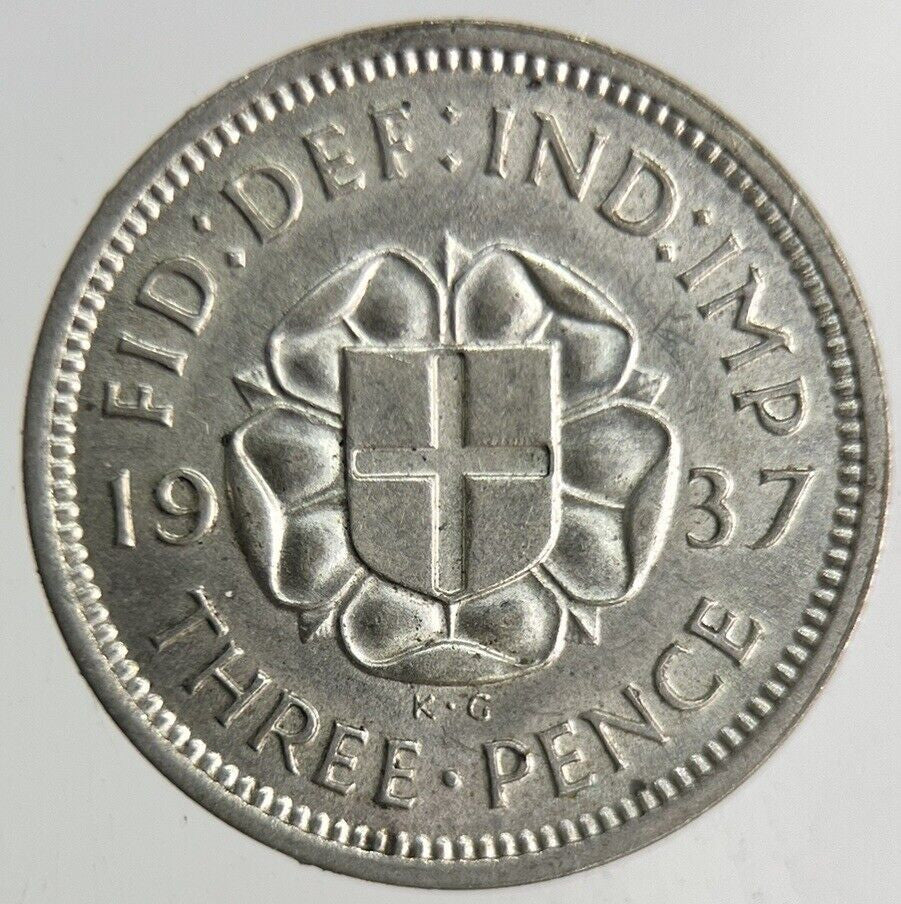 1937 George VI Threepence Silver Coin | Very High Grade
