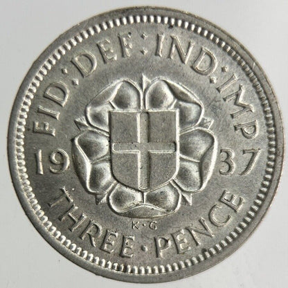 1937 George VI Threepence Silver Coin | Very High Grade