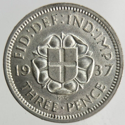 1937 George VI Threepence Silver Coin | Very High Grade