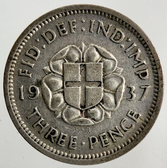 1937 George VI Threepence Silver Coin | Fine Collectable Grade