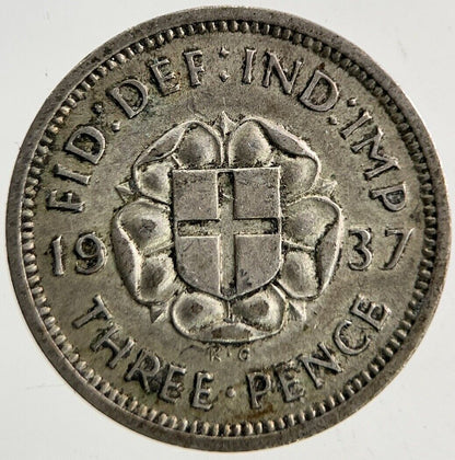 1937 George VI Threepence Silver Coin | Fine Collectable Grade