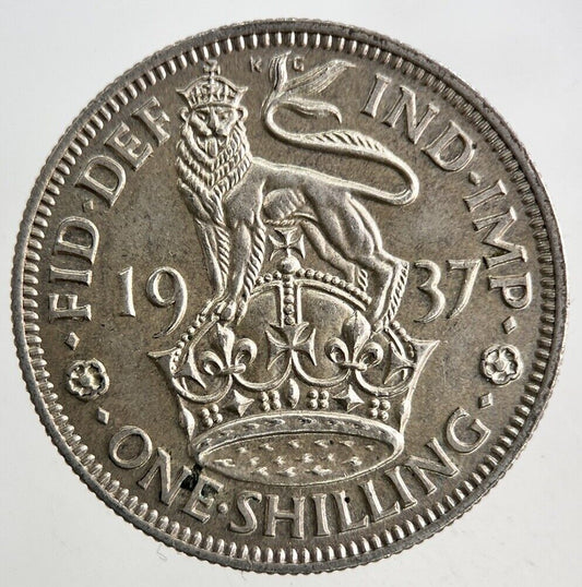 1937 George VI Shilling Silver Coin | Very High Grade