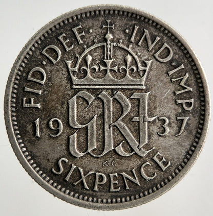 1937 George VI Sixpence Silver Coin | Fine Collectable Grade