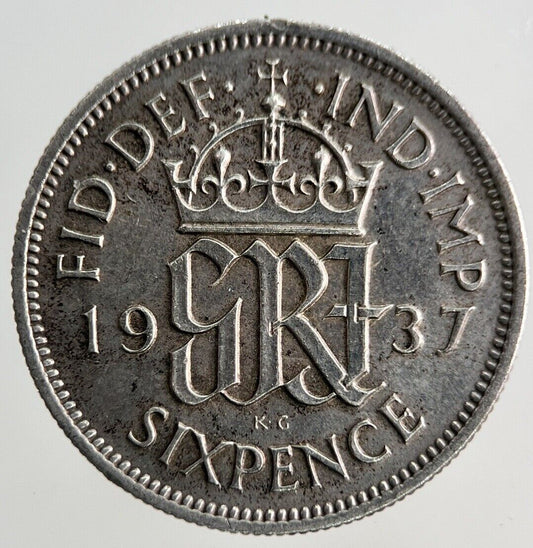 1937 George VI Sixpence Silver Coin | Fine Collectable Grade