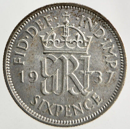 1937 George VI Sixpence Silver Coin | Very High Grade