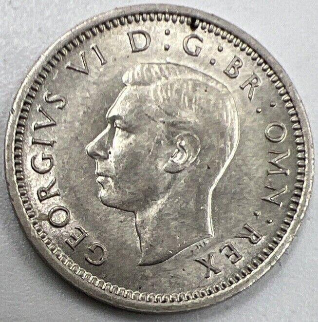 1937 George VI Threepence Silver Coin | Very Fine Grade | a713
