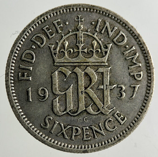 1937 George VI Sixpence Silver Coin | Fine Collectable Grade