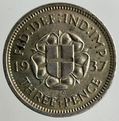 1937 George VI Threepence Silver Coin | Fine Collectable Grade