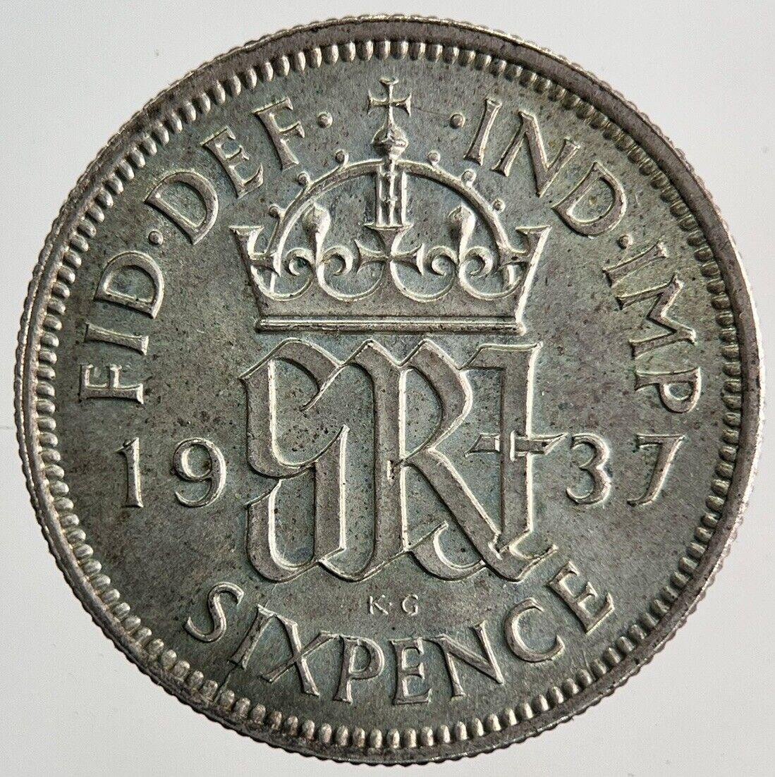 1937 George VI Sixpence Silver Coin | Very High Grade