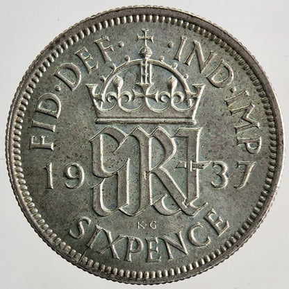 1937 George VI Sixpence Silver Coin | Very High Grade