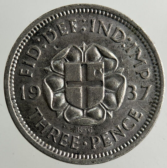 1937 George VI Threepence Silver Coin | Fine Collectable Grade