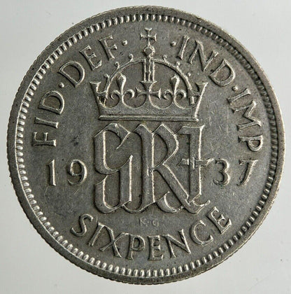 1937 George VI Sixpence Silver Coin | Fine Collectable Grade