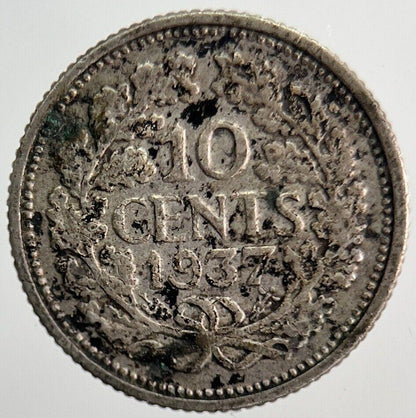 1937 Netherlands 10 Cents Silver Coin | Collectable Grade | a6288