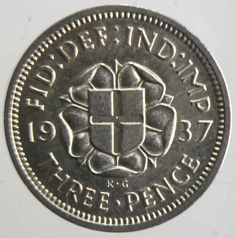 1937 George VI Threepence Silver Coin | Very High Grade | a4272