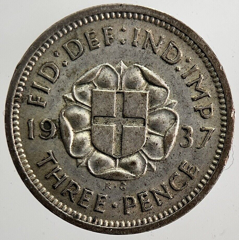 1937 George VI Threepence Silver Coin | Very High Grade | a5870