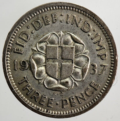 1937 George VI Threepence Silver Coin | Very High Grade | a5870