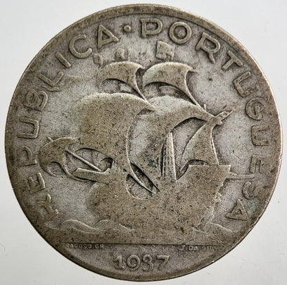 1937 Portugal 5 Escudos Silver Coin | Collectable Grade | a7899