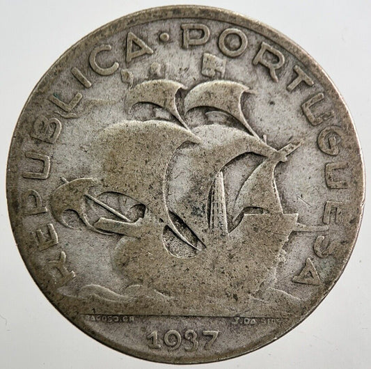 1937 Portugal 5 Escudos Silver Coin | Collectable Grade | a7899