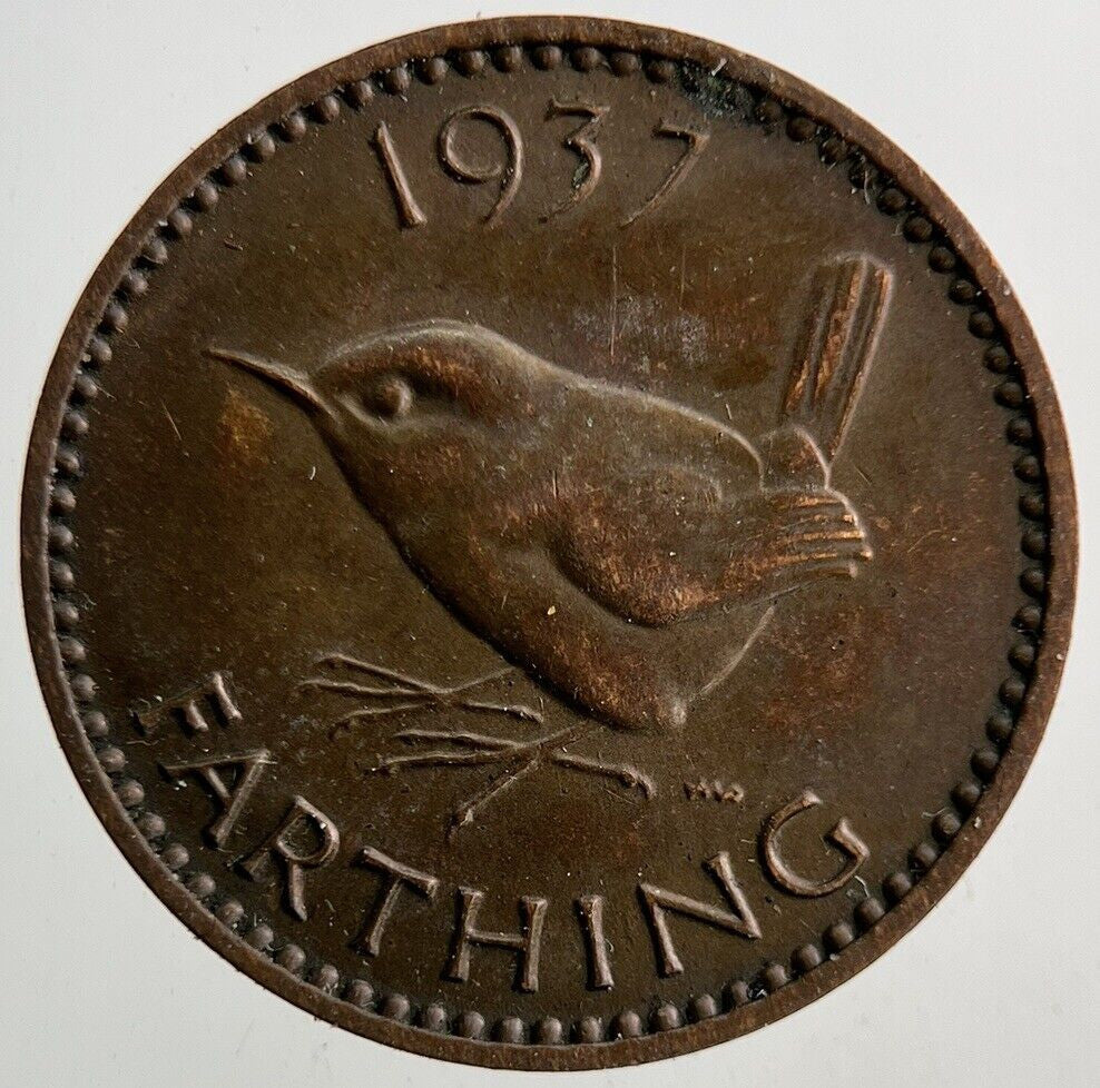 1937 George VI Wren Farthing Coin | Very High Grade