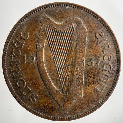 1937 Irish One Penny Coin | Fine Collectable Grade