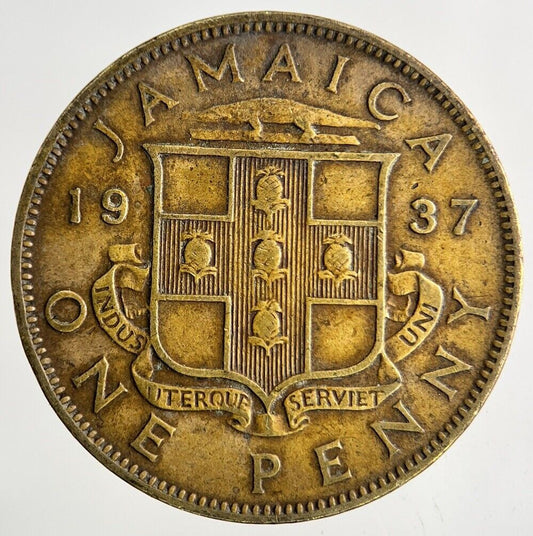 1937 Jamaica One Penny Coin | Fine Collectable Grade