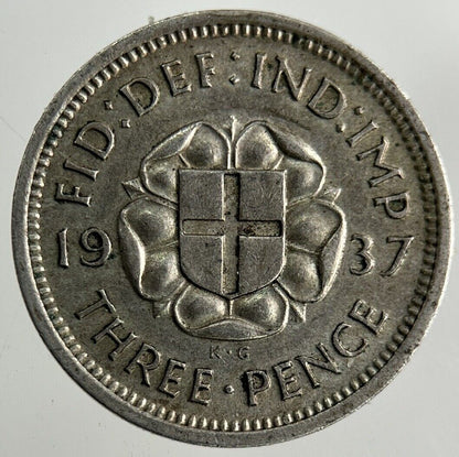 1937 George VI Threepence Silver Coin | Very High Grade