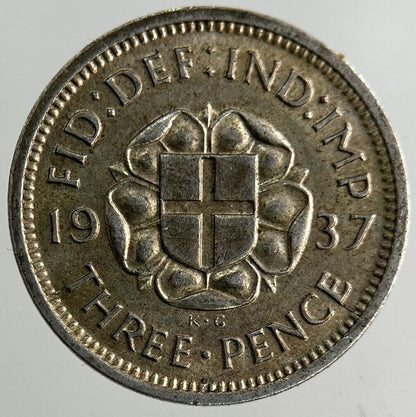 1937 George VI Threepence Silver Coin | Very High Grade