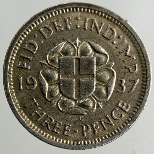 1937 George VI Threepence Silver Coin | Very High Grade