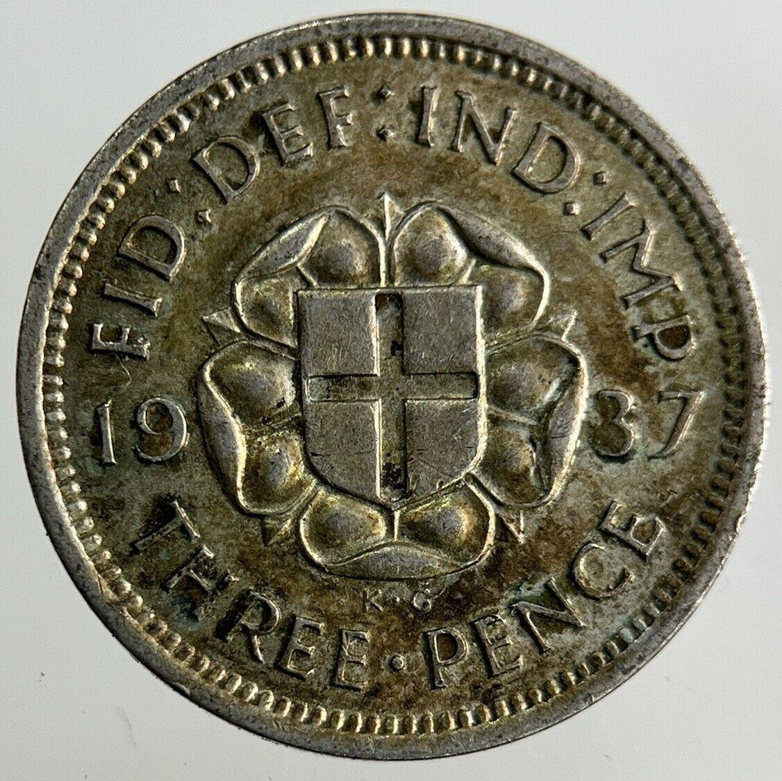 1937 George VI Threepence Silver Coin | Very High Grade