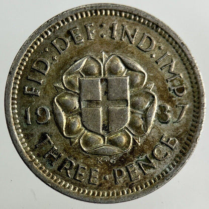 1937 George VI Threepence Silver Coin | Very High Grade