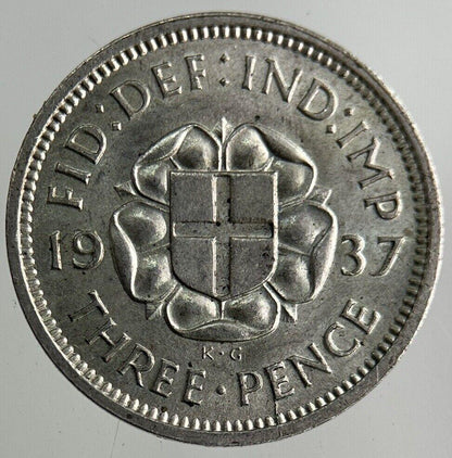1937 George VI Threepence Silver Coin | Very High Grade