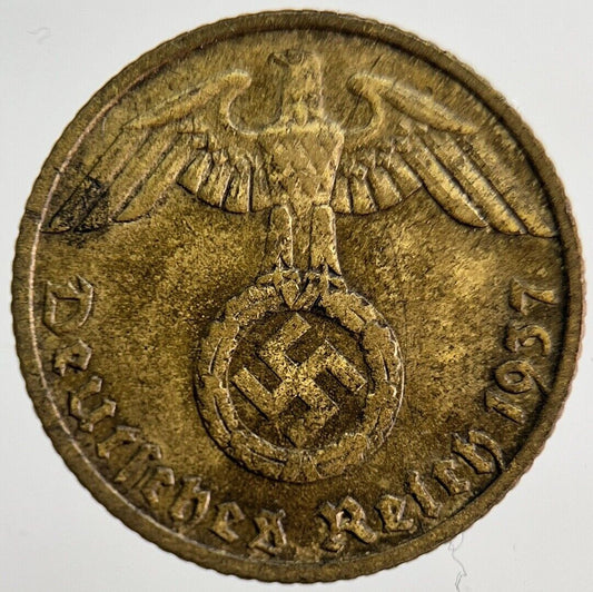 1937-F Germany Nazi 5 Pfennig Coin | Very High Grade | a6275