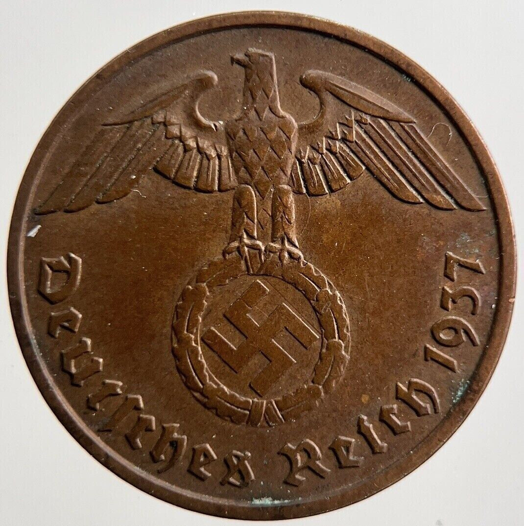 1937-A Nazi Germany 2 Pfennig Coin | Very High Grade | a3970