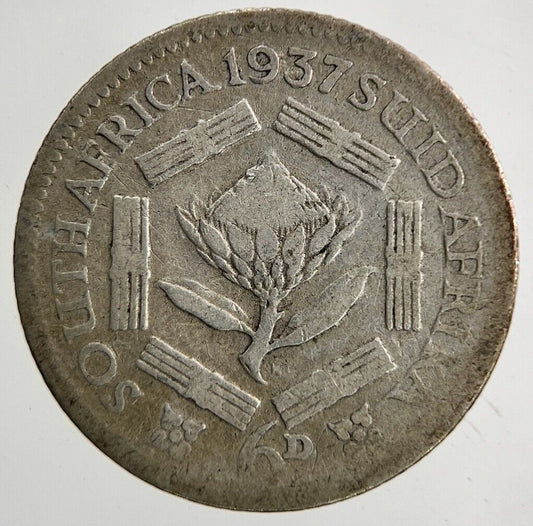 1937 South Africa Sixpence Silver Coin | Collectable Grade