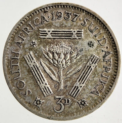 1937 South Africa Threepence Silver Coin | Fine Collectable Grade