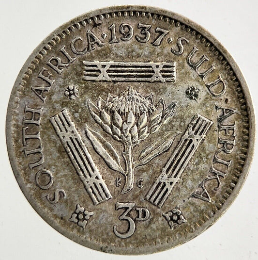 1937 South Africa Threepence Silver Coin | Fine Collectable Grade
