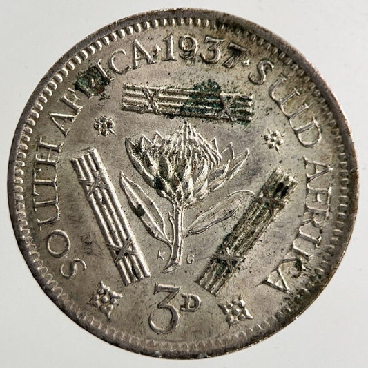 1937 South Africa Threepence Silver Coin | Very High Grade