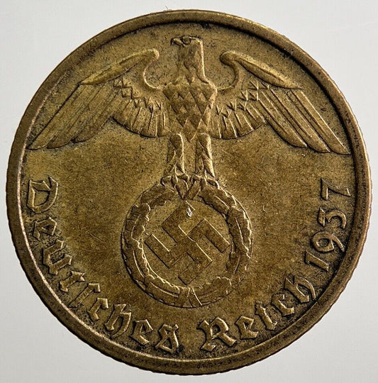 1937-G Germany Nazi 5 Pfennig Coin | Very High Grade | a417